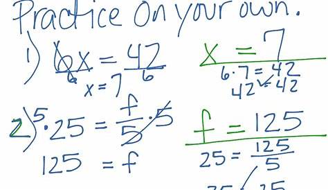 solving equations by multiplying or dividing worksheets answers