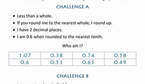rounding whole numbers grade 5 worksheet - 50 rounding decimals