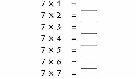 Times Tables Exercises to Print | Learning Printable