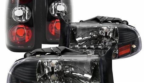 Spec-D Tuning For 1997-2004 Dodge Dakota Led Crystal Headlights & Black Tail Brake Lamps (Left