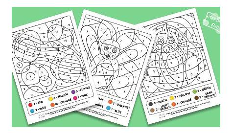 easter color by number worksheet