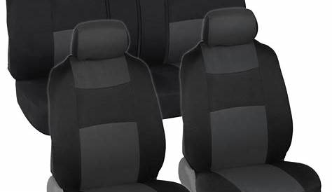 Car Seat Covers for Honda Civic Sedan Coupe Charcoal & Black Split