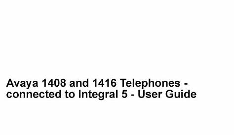 AVAYA 1408 USER MANUAL Pdf Download | ManualsLib