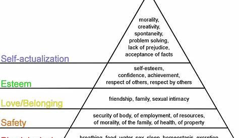 maslow's hierarchy worksheet