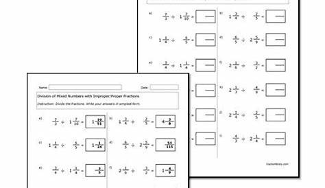 Dividing Fractions Worksheets - Printables & Worksheets
