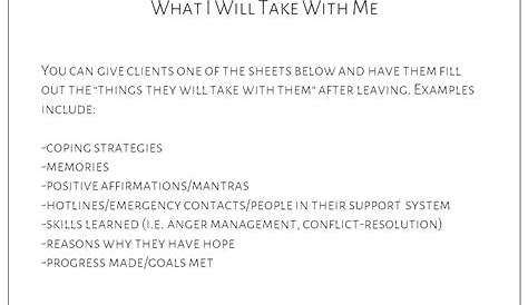 therapy termination worksheets