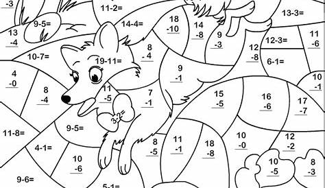 subtraction worksheets for grade 1 coloring