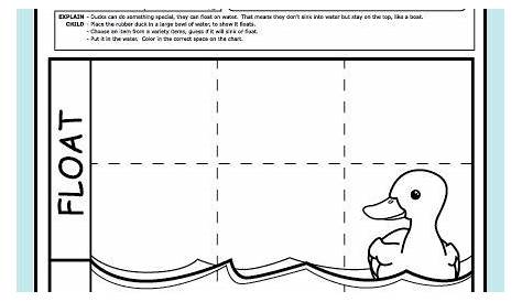 sink or float worksheet pdf
