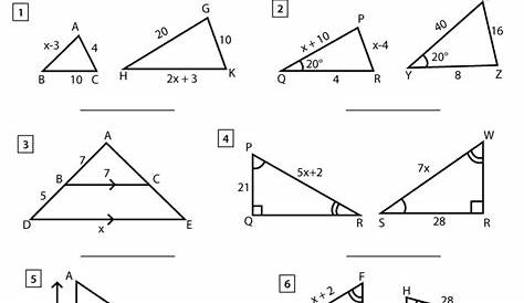 similar triangles worksheets
