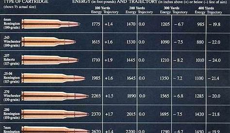 Rifle Caliber Ballistics Chart