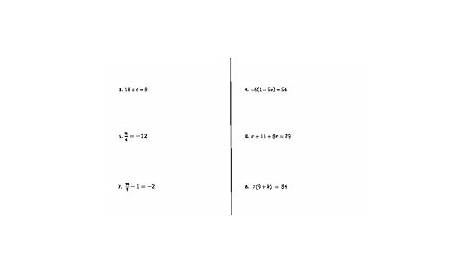 Solving 1, 2, and Multi-Step Equations Practice by Christina White
