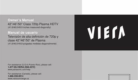 PANASONIC VIERA TC-P42X3 PLASMA TV OWNER'S MANUAL | ManualsLib