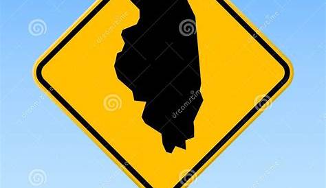 Illinois map on road sign. stock vector. Illustration of sightseeing - 111144006