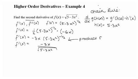 higher order derivatives worksheet