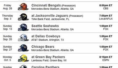 Pin on NFL Schedule