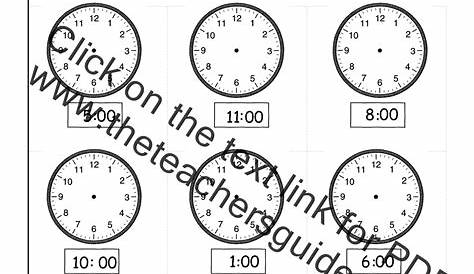 telling time to the hour worksheet