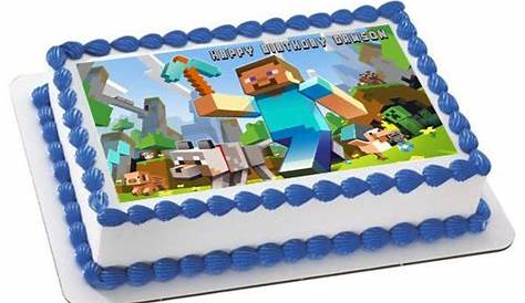 happy birthday minecraft cake toppers printable