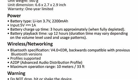 Doss Touch Wireless Bluetooth V4.0 Portable Speaker User Manual