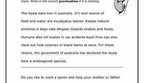 grammar editing worksheet