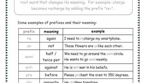 prefix and suffix worksheets pdf