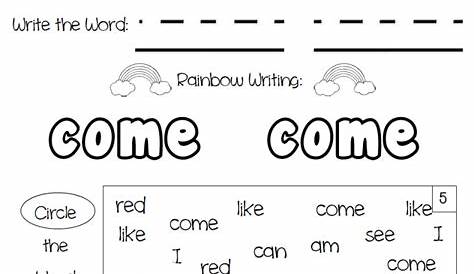 Pin on Sight Word Worksheets