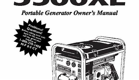 Generac 3500XL Generator Owners Manual