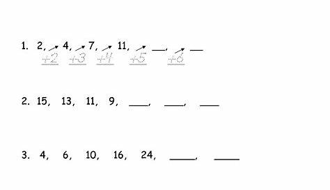 Growing And Shrinking Number Patterns (A) Patterning Worksheet