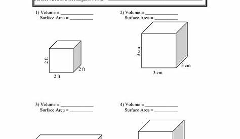 geometry surface area worksheets