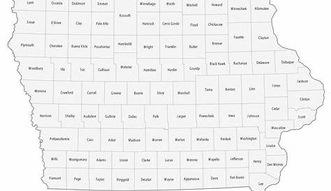 printable iowa county map