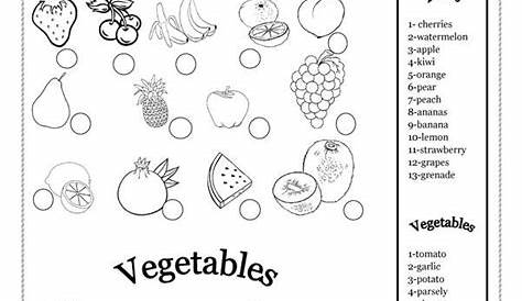 fruit or vegetable worksheet for kindergarten