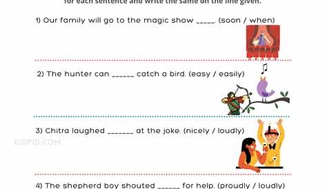 Use the Adverbs Printable Worksheets for Grade 1 - Kidpid