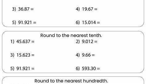 math worksheets rounding decimals 831198 free worksheets samples - 15