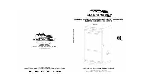 masterbuilt smoker mb2007 manual