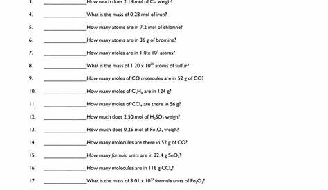 mole particle conversions worksheet answers