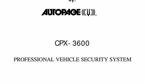 autopage car pro cpx rs1 owner's manual