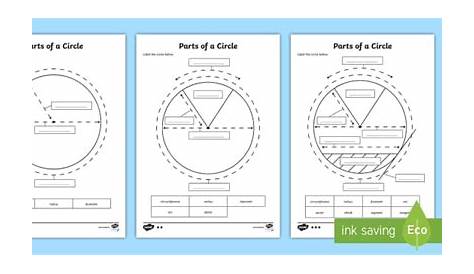 Parts of a Circle Differentiated Worksheets (teacher made)