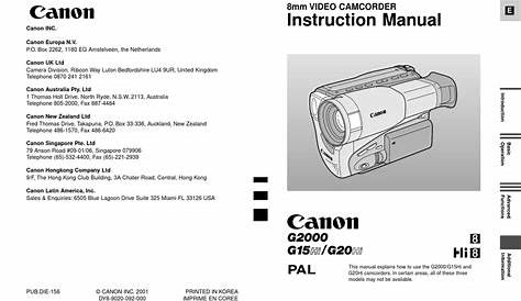CANON G2000 INSTRUCTION MANUAL Pdf Download | ManualsLib