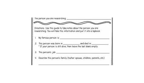 Famous Person Research Guide and Lapbook by Monica Parsons | TpT