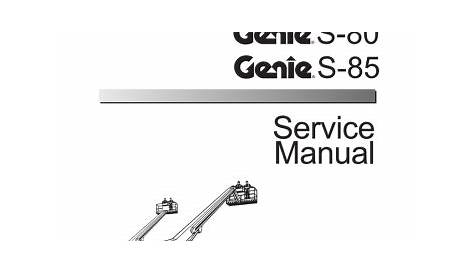 Genie S-80 Service manual | Manualzz