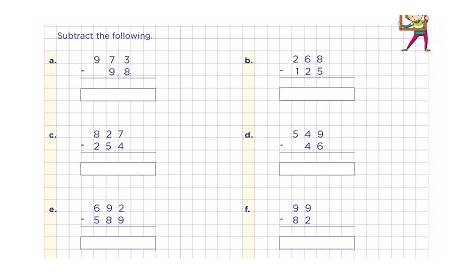 3 digit subtraction worksheets - grade 3 subtraction worksheets