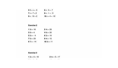simple math equation worksheet