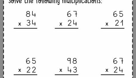 2-Digit by 2-Digit Multiplication Worksheets