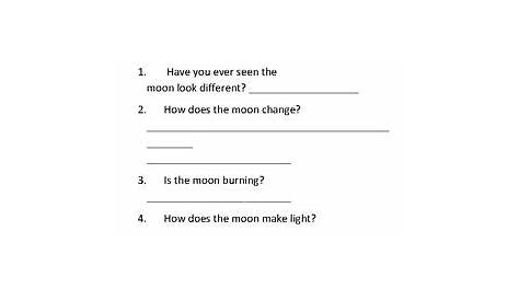 moon worksheet 1st grade