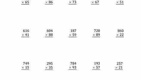 3 Digit By 2 Digit Multiplication Worksheets - Free Printable