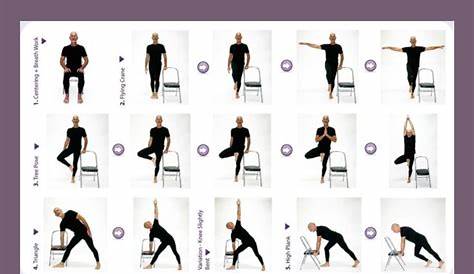 Printable Chair Yoga Exercises For Seniors | Chair pose yoga, Chair