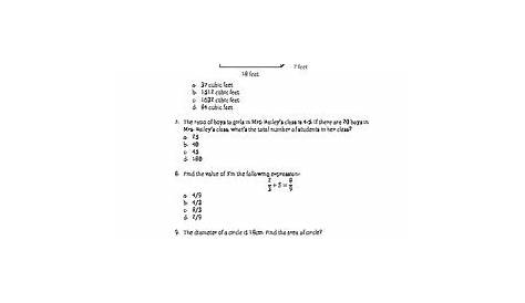 Math EOG Practice Test A - 6th Grade by Teachertime28 | TpT