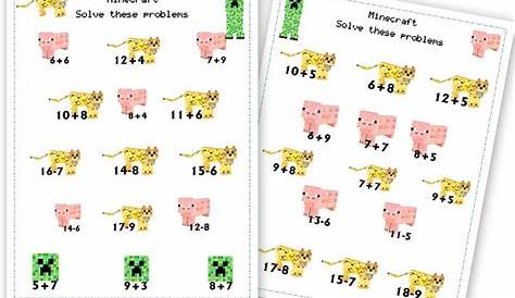 Free Minecraft Math Addition & Subtraction Practice Pack - Homeschool Den