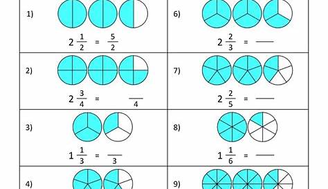 improper fraction to mixed number worksheets