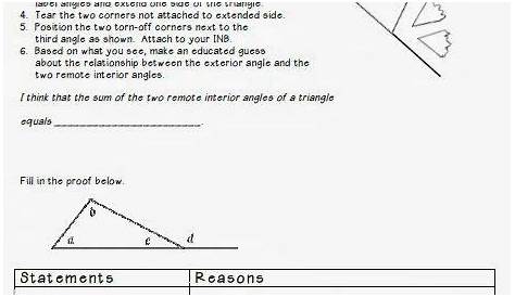 interior and exterior angles worksheets answer key