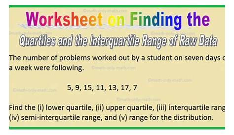 interquartile range worksheets